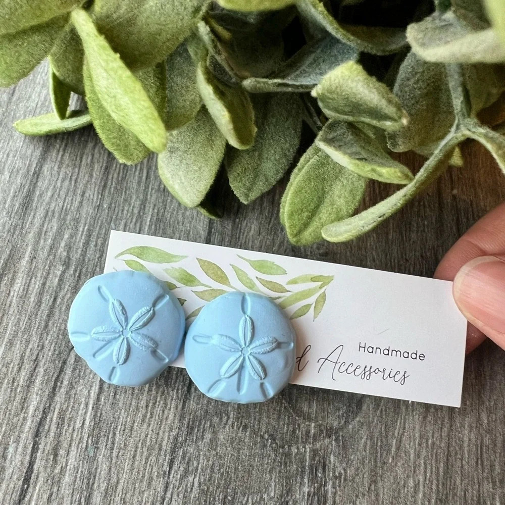 2/$30 Handmade- Large Sand Dollar Studs